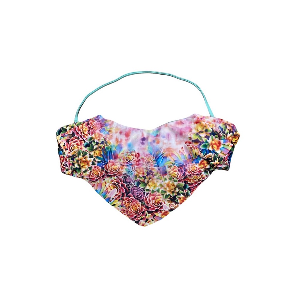 Hobie Bandeau Bikini Top Women’s XL Floral Flowy Halter Swimwear Boho Swimsuit